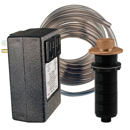 Westbrass Raised Button Disposal Air Switch & Dual Outlet Control Box in Antique Copper ASB-2RB3-11